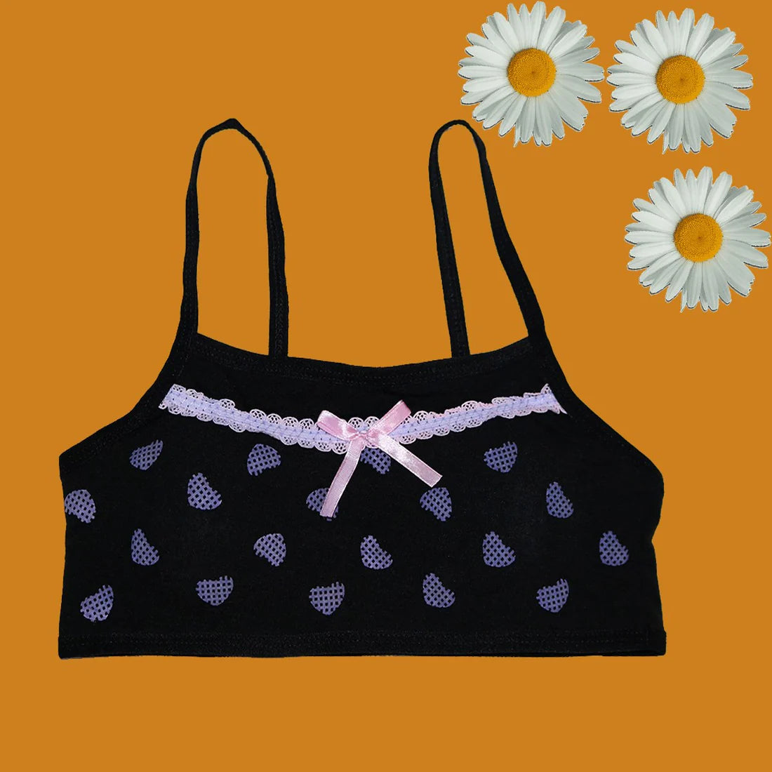 Pack Of 3 Cotton Soft Padded Teeange Bra Vest For Girls Steel -SB