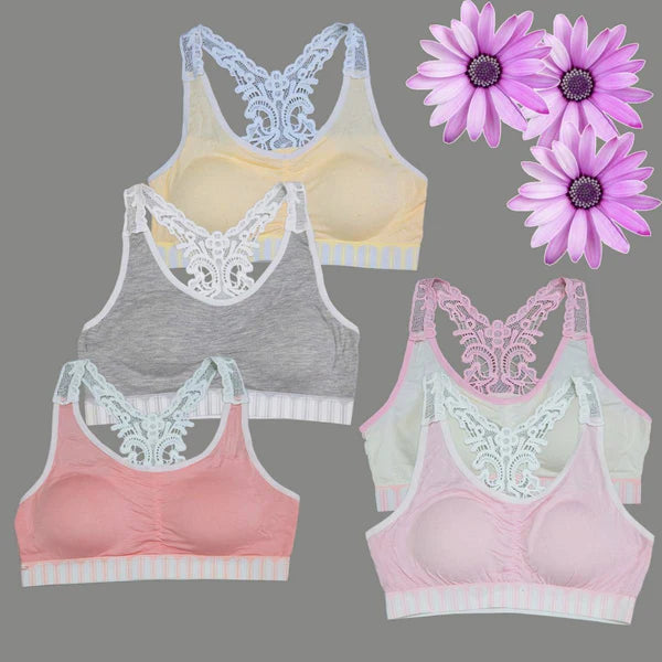 1 Pc Cotton Bra Vest For Girls Steel-Free Non Padded Bra
