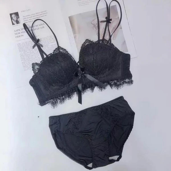 Soft Push Up Embroidered Bra and Panty Set