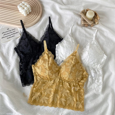 pack of 2 Sexy Tube Top ladies Deep-V Breathable Bralette Wire Free Lace Underwear Bra