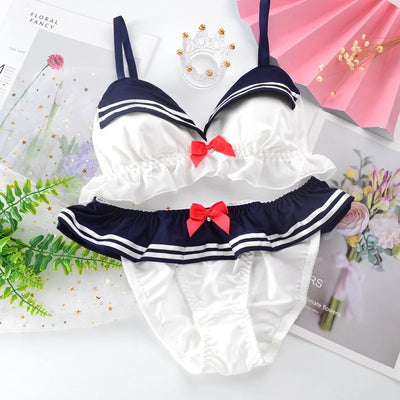 High Quality Sailor Moon Style Cute Bra and Pantie Set Bralette Lingerie