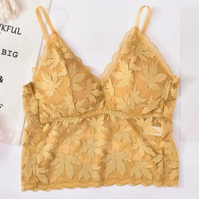 pack of 2 Sexy Tube Top ladies Deep-V Breathable Bralette Wire Free Lace Underwear Bra