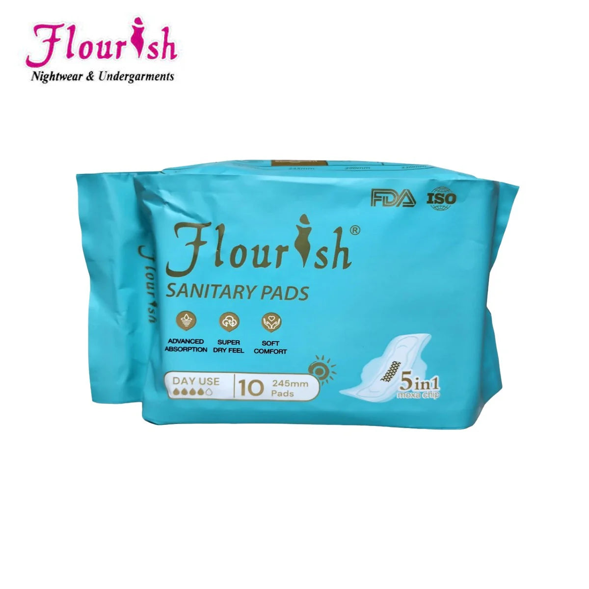 245mm WINGLESS DAILY USE PANTY LINERS SANITARY PADS FOR GIRLS & WOMEN 10 PCS