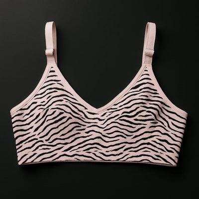 Pack Of 3 Tiger Print Cotton Bra