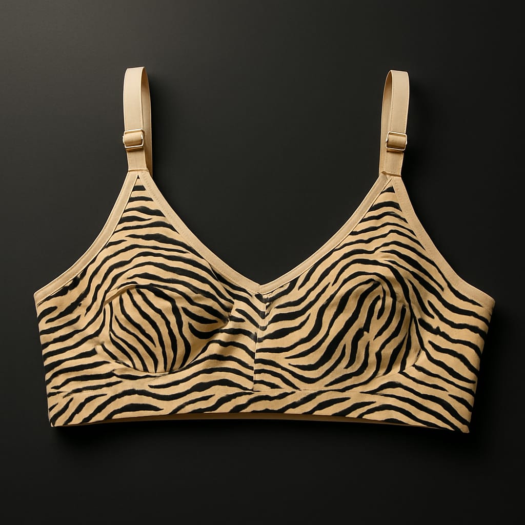 Pack Of 3 Tiger Print Cotton Bra