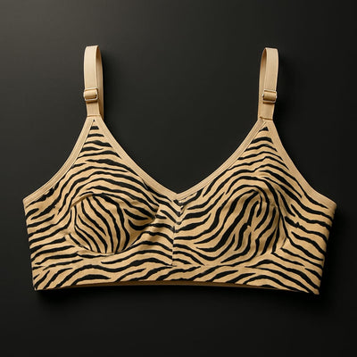 Pack Of 3 Tiger Print Cotton Bra