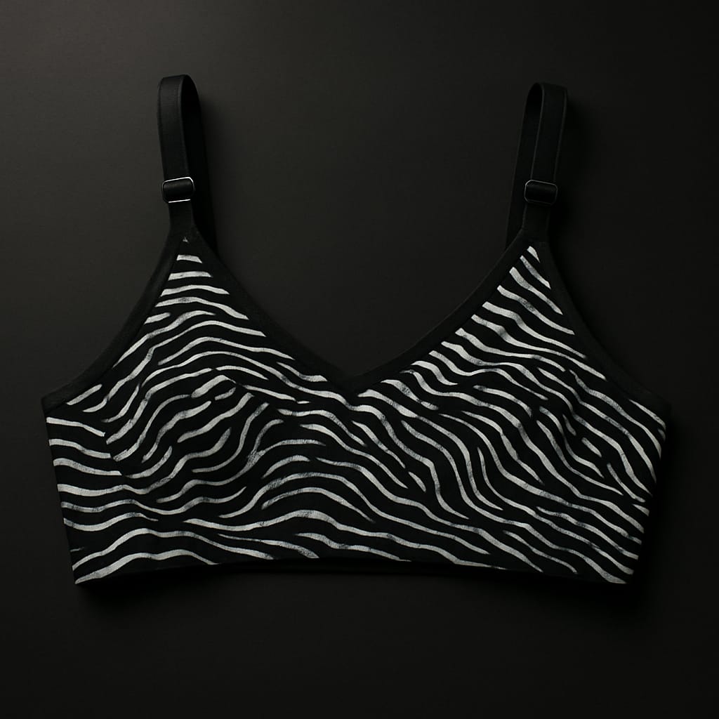 Pack Of 3 Tiger Print Cotton Bra