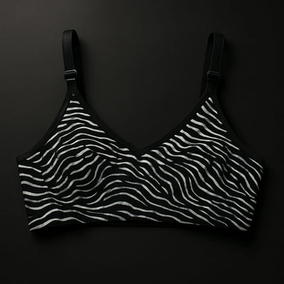 Pack Of 3 Tiger Print Cotton Bra